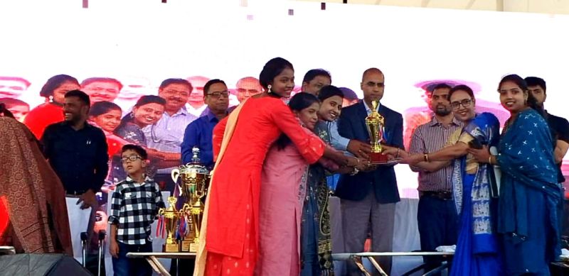 winning first prize in group song in Art-81 Mohotsav organised by Election commission Jharkhand at Ranchi